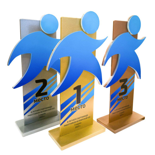 Приз 2-слойный из металла и акрила с УФ-печатью