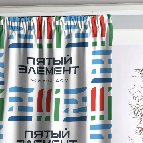 Штора для офиса на шторной ленте, с сублимацией