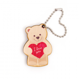 Брелок деревянный с односторонней цветной печатью