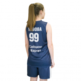 Форма баскетбольная женская без рукава с V-вырезом