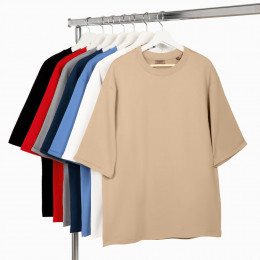 Футболка оверсайз унисекс Kosmos 2.0, бежевая