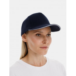 Бейсболка Classic 2.0, темно-синяя с белым кантом