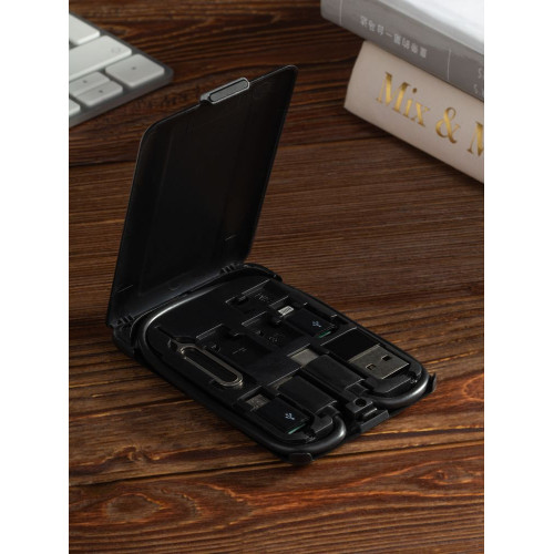 Органайзер с беспроводной зарядкой и набором адаптеров Octopod, черный