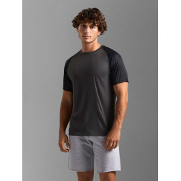 Футболка спортивная унисекс Vortex, черная с темно-серым