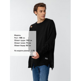 Джемпер оверсайз унисекс Grunge, черный
