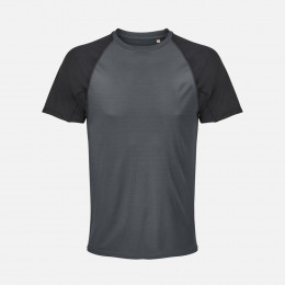 Футболка спортивная унисекс Vortex, черная с темно-серым