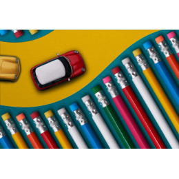 Карандаш простой Hand Friend с ластиком, белый