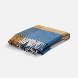 Плед Fleco, синий с коричневым