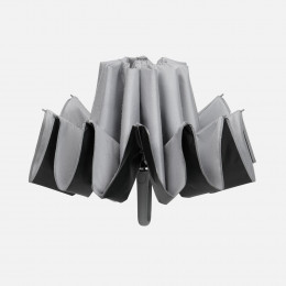 Зонт обратного сложения с ручкой-карабином Foldberry, серый