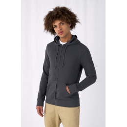 Толстовка на молнии с капюшоном унисекс BNC Inspire (Organic), красная