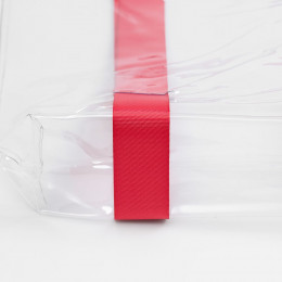 Шопер Clear Fest, ver.2, прозрачный с красными ручками