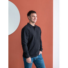 Рубашка поло унисекс STAN длинный рукав хлопок 185, 104LS