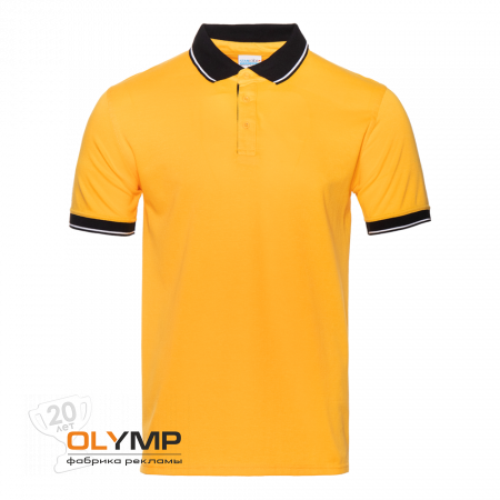 Рубашка поло мужская STAN с контрастными деталями хлопок/полиэстер 185, 04С                                                                                         жёлтый   